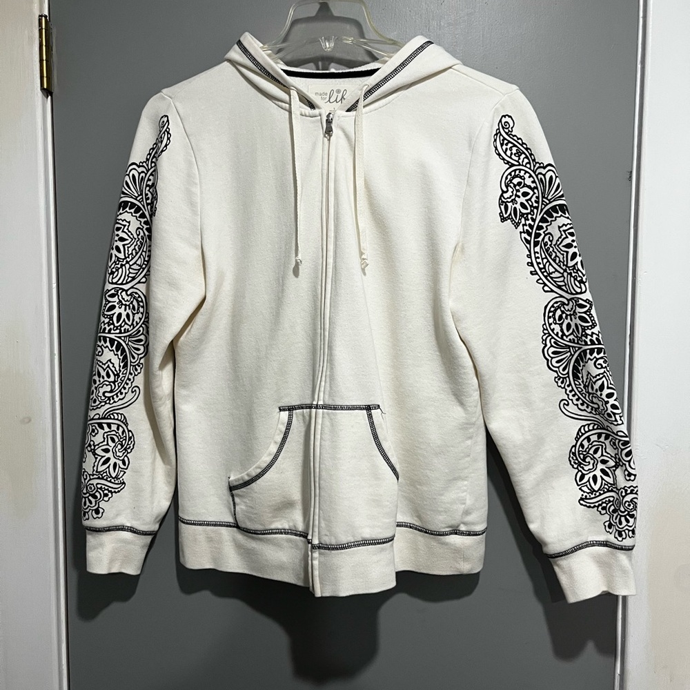 Made for Life White and Black Hoodie Large